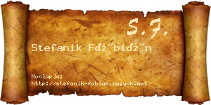 Stefanik Fábián névjegykártya